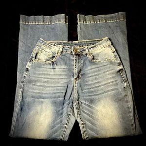 Boutique Denim Washed Flare Jeans Size Medium